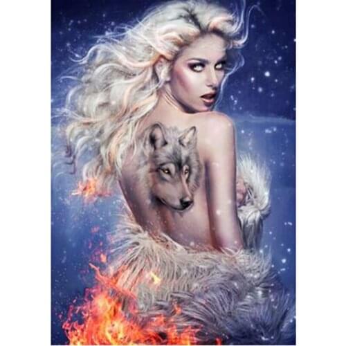 New Diamond Embroidery Beauty Wolf 2019 5d Diamond Painting Full Square Rhinestones Picture Diamond Mosaic Beadwork ll727