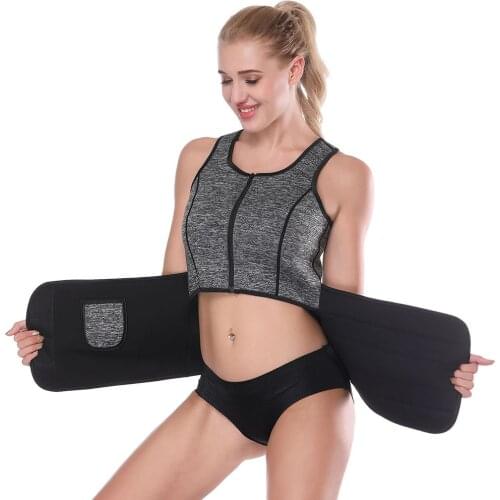 2020 New Women Sauna Vest Body Shapper Slimming Waist Trainer Shaper Adjustable Sweat Belt Corset Workout Shapewear