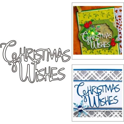 2021 New Christmas Wishes Metal Cutting Dies For DIY Craft Making Word Greeting Card Album Paper Scrapbooking No Clear Stamp Set