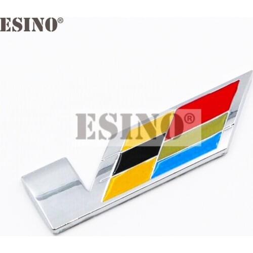 New Car Styling 3D Metal Chrome Zinc Alloy Emblem V Logo Body Badge Sticker Decal Auto Accessory for Cadillac CT5 CT6 XT5 XT6