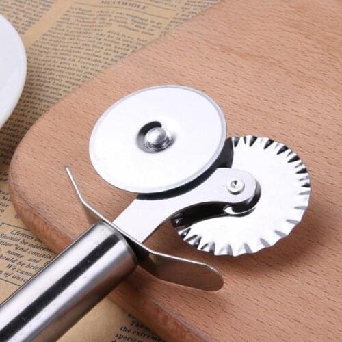 6.5CM Single Wheel Pizza Stainless Steel Knife Pasta Cutter Bread Pies Pasta Round Lace Pizza Wheel Kitchen Tools