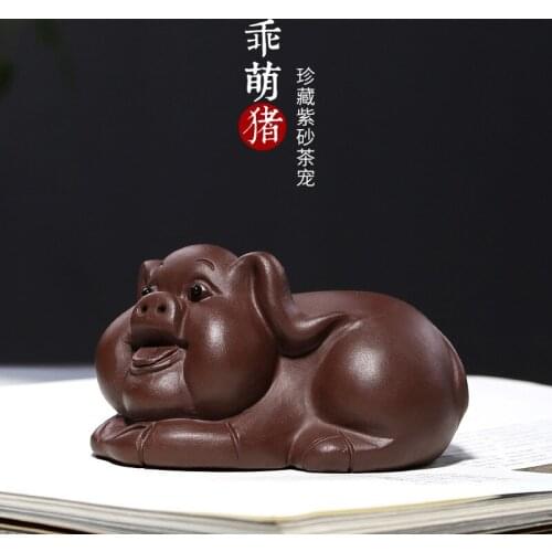 Wholesales cute pig, purple sand tea, favourites, ornaments, tea sets, auspicious and Ruyi sculptures, one for delivery
