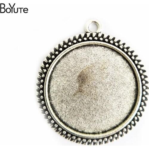 BoYuTe (40 Pieces/Lot) 30MM Cabochon Base Vintage Jewelry Accessories Parts Antique Bronze Silver Tray Pendant Setting Cameo