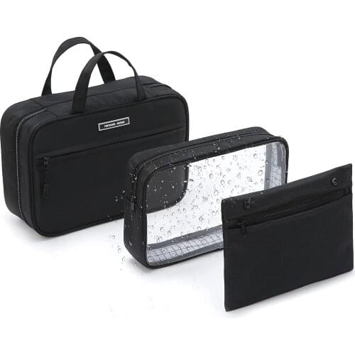 P.travel Travel Toiletry kit Hanging Hook For Womens Nylon, Dopp Kit mens Shaving Organizer 2-in-1 Dual Wash bag