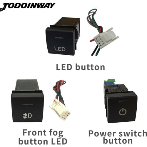 For Toyota Camry Avalon RAV4 Front Fog Lamp Switch Power On Off Button Interior Part Car LED Light Switch With Wires 2018 2020