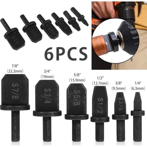 6 Pcs Set Inch Tube Pipe Expander Support Air Conditioner Swaging Tools Electric Aluminum Flaring Reamer Maintenance Takeover