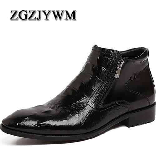 Luxury Brand ZGZJYWM Genuine Leather Winter Ankle Waterproof Rubber Motorcycle Men Outdoor Martin Rivet Ankle Boots