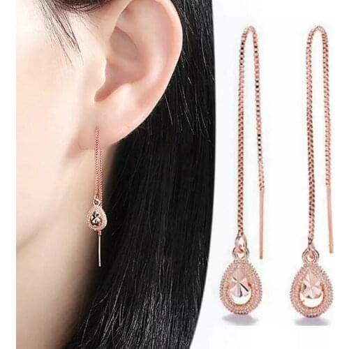 Fashion Long Thread Tassel Drop Earrings Silver Color 2021 Fashion Hanging Women Earrings Summer Jewelry Girls Party Gift