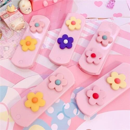 3in1 Pink Flower folding portable comb hair brush anti-static beard comb for Girls child hairdressing salon styling tool