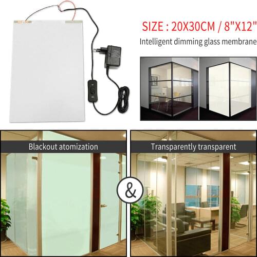 20x30cm PDLC Smart Film Glass Window Film Privacy Home Office door Sticker Self-adhesive Frosted Electrochromic Switchable