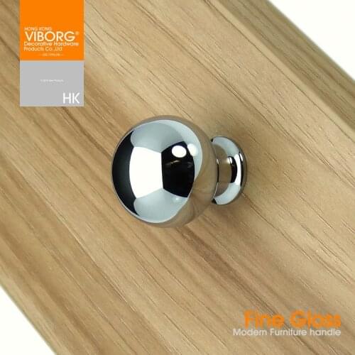 VIBORG Deluxe 30mm Solid Brass Cabinet Cupboard Door Drawer Knob Handle Pulls Knobs, chrome, SA-C122A