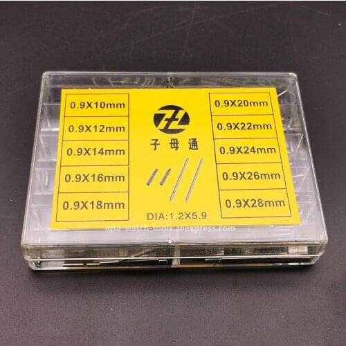 High End Watch Accessories 1 Set Stainless Steel Pins with Tubes 0.9*10mm~28mm for Watch Bracelet Strap Adjust Pin Bar