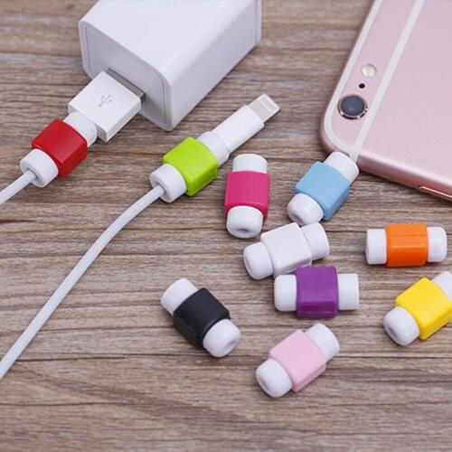 10pcs/lot Fashion USB Cable Earphones Protector Colorful Cable Saver For Apple Iphone 4 5 5s 6 6s Plus For Android HTC Huawei