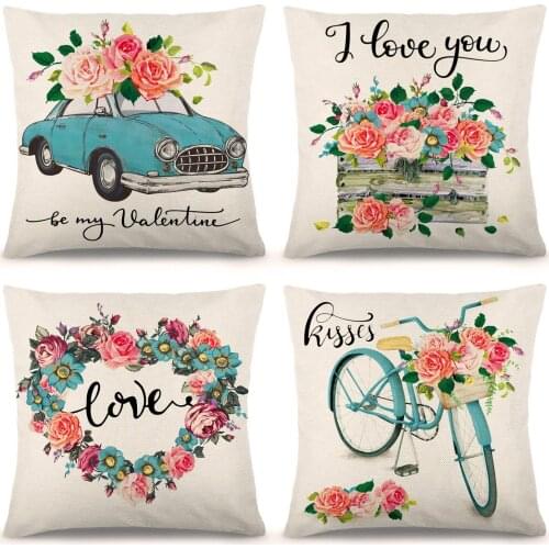 1PC Home Valentines Day Pillowcase Decorative Pillow Case Creative Pillow Case Car pillow case Car cushion cover Car accessorie