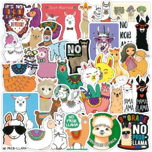10/30/50PCS Animal Llama Alpaca Cute Cartoon Stickers Laptop Guitar Luggage Waterproof Graffiti Sticker Decal Kid Classic Toys