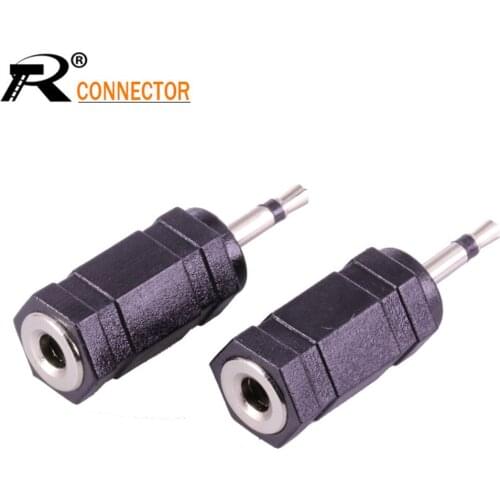 3pcs Nickle Plated Jack 2.5mm mono plug to 3.5mm Jack mono connector audio/video adapter