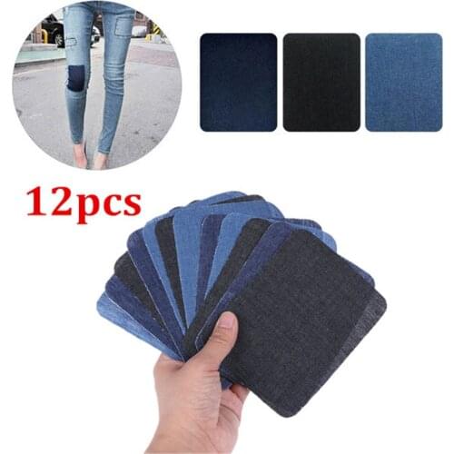 12pcs Iron On Patches Jeans Elbow Patch Apparel Fabric Sewing Knee Pants Patch
