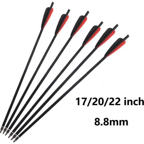 17/20/22 inch Crossbow 8.8mm Carbon Crossbow Bolt Arrow with 125 Grain Arrowhead for Archery Hunting Shooting
