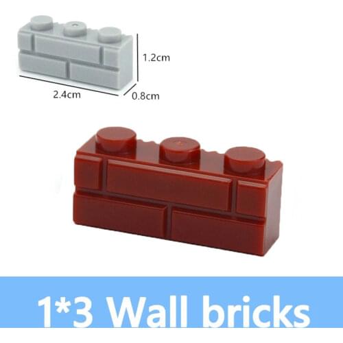 1x3 Wall Figures Thick Bricks DIY Building Blocks 100PCS Educational Creative Size Compatible With Brand Toys for Children