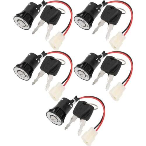 5pcs Electric Scooter Power Lock Ignition Keys Start Switch Door Lock Key E-bike Scooter 2 Cable Electric Door Lock Accessories