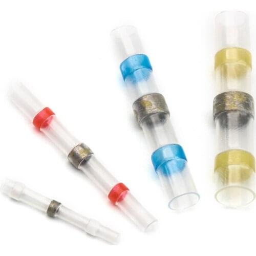 50Pcs Solder Seal Heat Shrink Butt Terminal Connectors Soldering Sleeve Waterproof Electrical Wire Connector Terminals