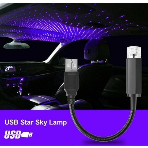 Car Roof Star Light Interior LED Starry Laser Atmosphere Ambient Projector Adjustment Protable Auto Decoration Night USB Lights