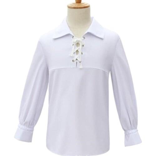 Mens Shirts Retro Medieval Renaissance Pirate Lacing Up Shirt Middle Age Steampunk Party Gothic Long Sleeve Vintage Tunic Tops