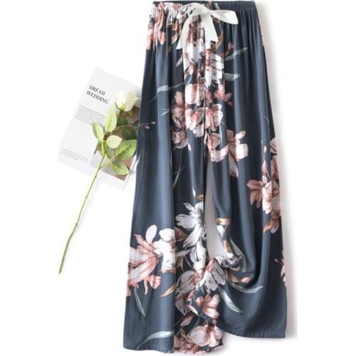 Womens Santa Elk Printed Trousers Spring Summer Fashion Bottom Loose Sleep Mujer Loose Pajama Pant Female Casual Home Pants