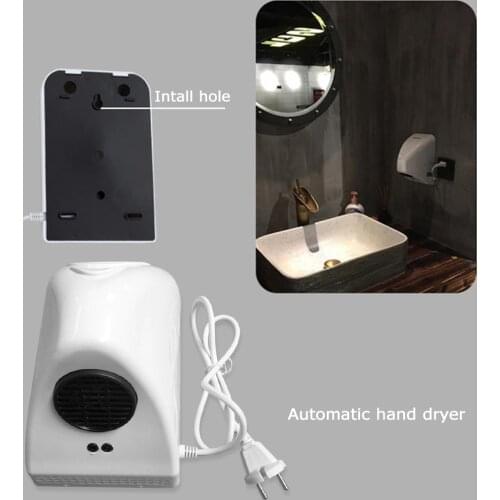 Household Bathroom Hand Drying Machine Wall Mounted Electric Sensor Hand Drier Infrared Induction Hand Drying Device