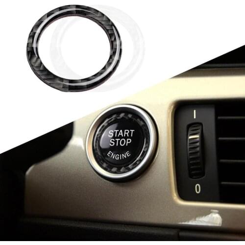 Carbon Fiber Car Engine Starter Interior Decorative Ring for BMW E90 E92 E93 Interior Mouldings Accessories