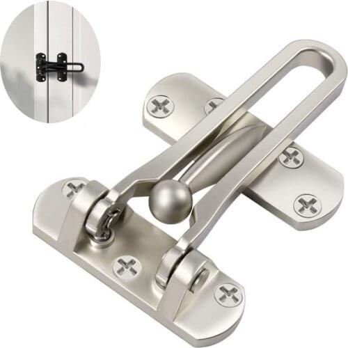 Home Anti-theft Door Buckle Door Security Guard Alloy Swing Door Bar Lock Bedroom Kids Room Brushed Finish Door Bolts Hardware