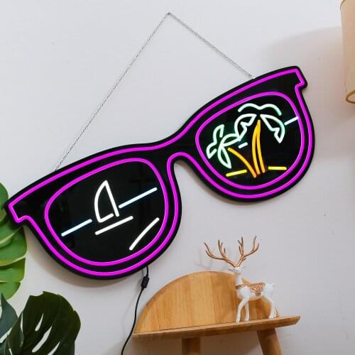 Affordable Price Neon Sign SUMMER TIME/GLASSES Neon Light Wall Decoration Shaped Neon Light for Store Bar Beach Hotel Party