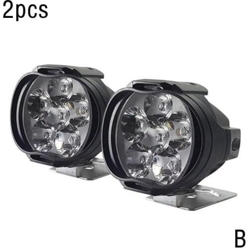 2Pcs Motorcycles Headlight Working Spot Light Motorbike 6500k Brightness 6 LED Lamp LED Auxiliary Headlight Electric Car Light