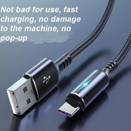 Fast Charge Lighting Light 5A USB Type C Cable For Xiaomi Huawei P50 Pro Mate 40 Mobile Phone Charging Wire White Blcak Cable