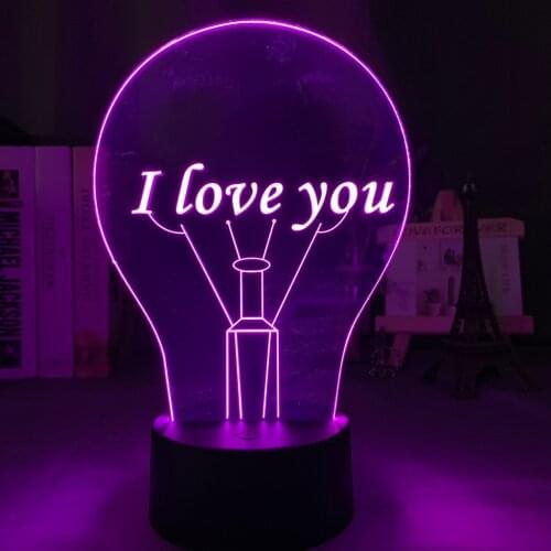 3d Illusion Lamp I Love You for Kids Bedroom Decor Nightlight Led Color Changing Touch Sensor Acrylic Baby Night Light Gift