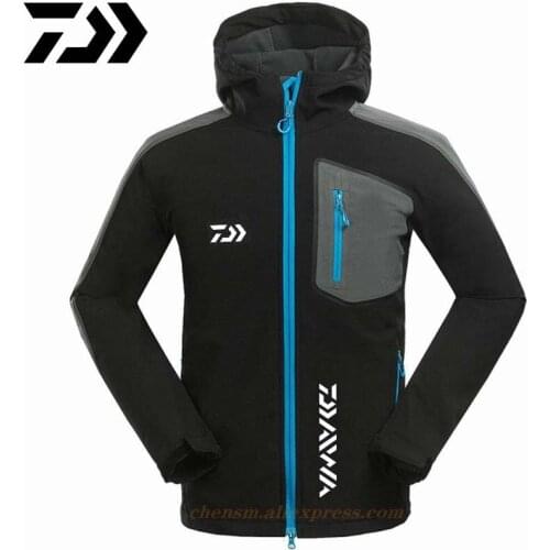 DAIWA New Outdoor Sports Men Fishing Jacket Waterproof Windproof Soft shell Climbing Jacket Fleece Breathable Quick dry Jacket