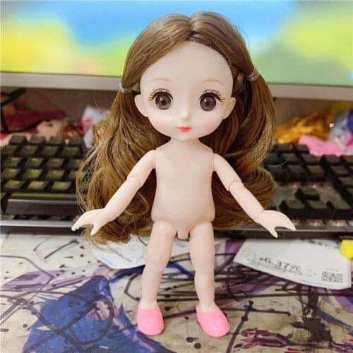 New BJD Doll 16cm Body Doll Fashion Dress Up 3D Eyes 13 Joint Movable 1/12 Princess Dress Up Doll Girl Toy Child Birthday Gift