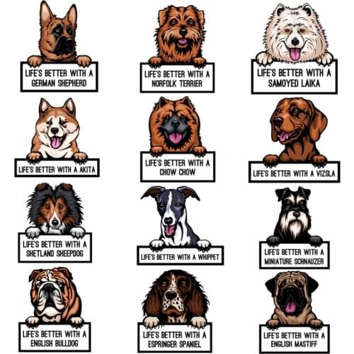 New Dog Stickers Decal Cute Cartoon Animal Sticker For Car Styling Auto Body Window Bumper Waterproof Laptop Stickers and Decals