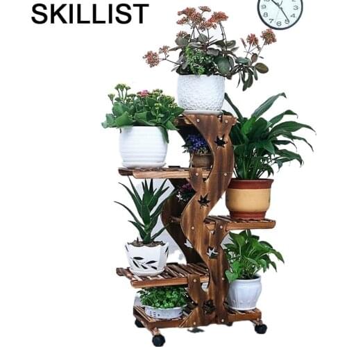 Para Garden Shelves Escalera Decorativa Madera For Varanda Suporte Flores Rack Outdoor Flower Stand Dekoration Plant Shelf