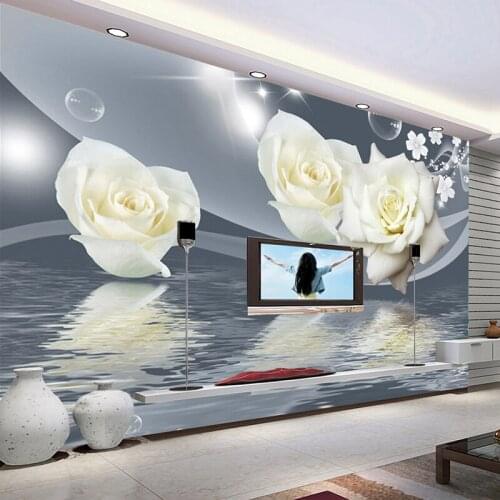 Custom Any Size 3D Wall Mural Wallpaper Painting Wall Decor Art Modern Living Room TV Background Photo Wall Paper Rose Flower