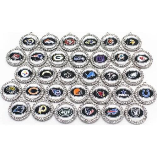 Football Sports Dangle Charms Mix 32 Teams Pendant DIY Bracelet Necklace Earrings Jewelry Accessories