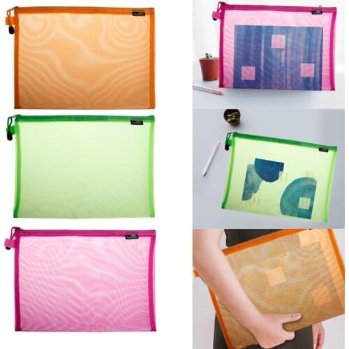 Document Bag A4 Size Zipper File Pocket Storage Organizer School Office Supplies 24BB