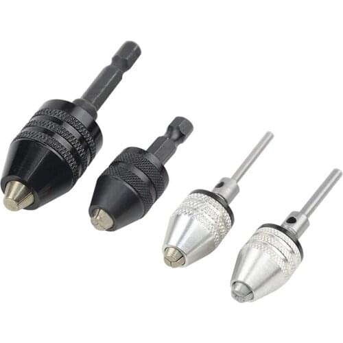TOP 4PCS Drill Chuck Quick Change Adapter Mini 3-Jaw Drill Chuck Screwdriver Adapter Electric Drill Conversion Chuck Set