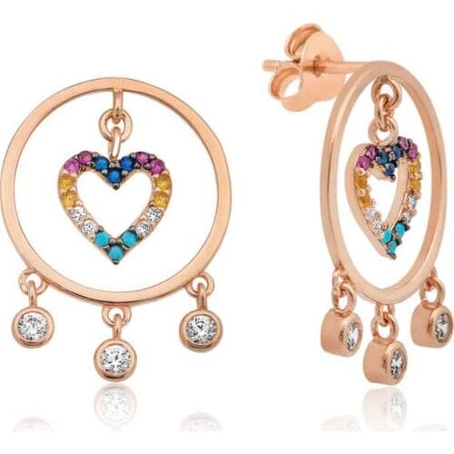 Tevuli 925 Sterling Silver Heart Ring Female Earrings