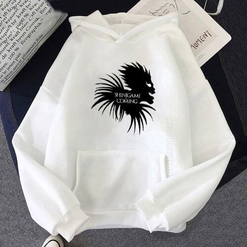 Japanese Anime Hoodies Men/Women Death Note Graphic Printing Warm Hoody Cartoon Spring Sweatshirt Harajuku Male Unisex
