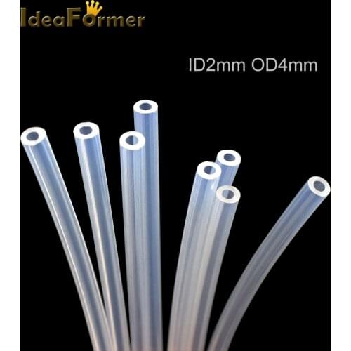1/2M PTFE Tube Clear Transparent PiPe PFA 2x4mm For V5/V6 1.75mm Bowden Extruder J-head hotend 3D Printe Parts