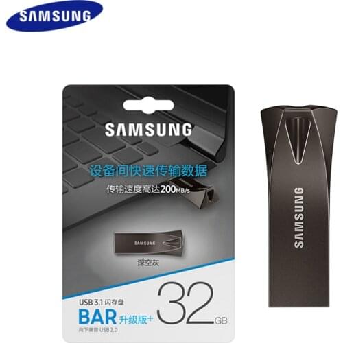 SAMSUNG Bar Plus USB Flash Drive 64GB 32GB Reading Speed 200mb/s Mini Stick 256GB 128GB Pen Drive USB 3.1 Memory U Disk