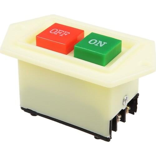 UXCELL 1PCS Start Stop ON OFF 2 Positions Latching Push Button Switch 2KW or 6A LC3-10A or O/I 10A KAO-5M for Electric Tool