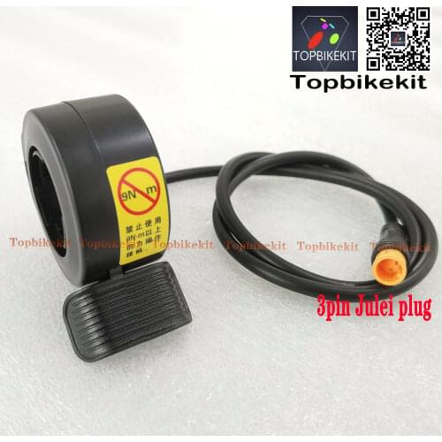 Wuxing ebike throttle 3Pins Julei Waterproof Connector Throttle 130X Thumb throttle with for Electric Bike