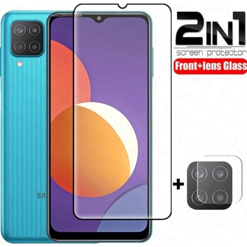 2in1 Tempered Glass For Samsung Galaxy M12 Camera Screen Protector for Samsung M 12 M12 SM-M127F/DSN 6.5'' Protective Film